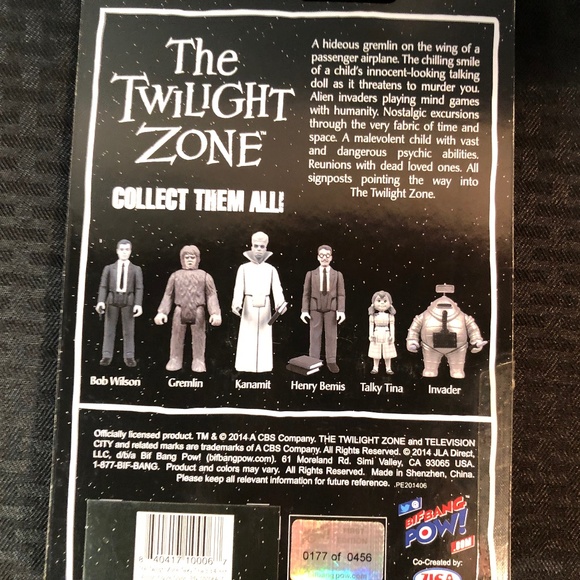 The Twlight Zone: Color Talky Tina Convention Excl. Bif Bang Pow New - Picture 5 of 6